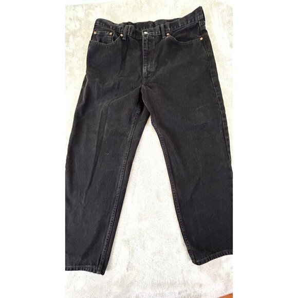 Levis Red Tag 550 Jeans Black Mens 40" X 30" 100% Cotton Relaxed Taper - Picture 1 of 9